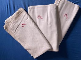 3 Tücher Tischtücher Tischtuch Tischdecke Leinen Decke 45