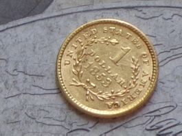 USA 1 dollar Or 1853 - "Liberty Head" Type 1 (Superbe)