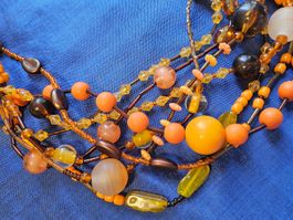 Vintage orange Trendfarbe Halskette Collier 70er Jahre