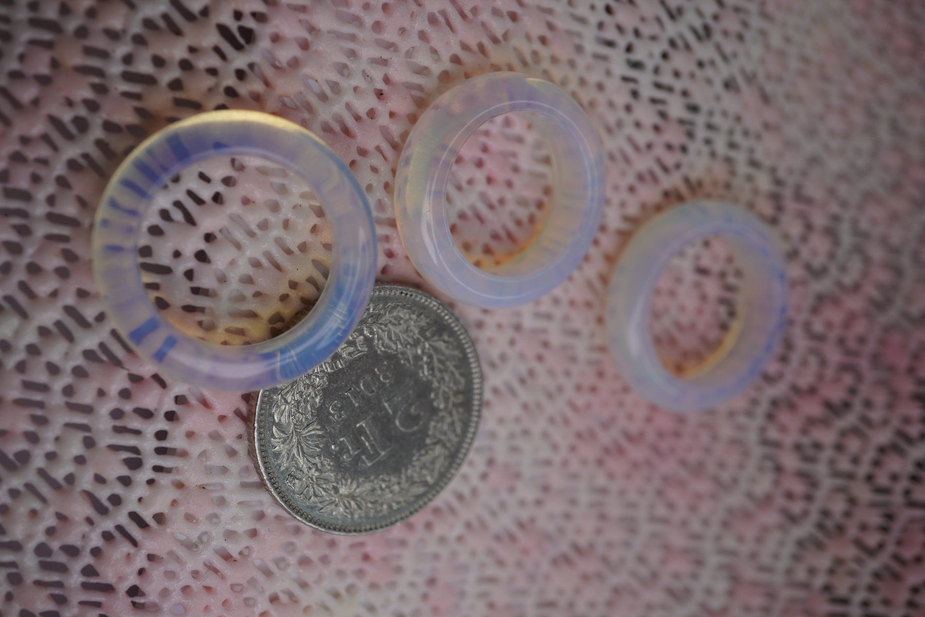 Anelli: *Opalit*      Glas Ringe  Gebot   Pro Stück – Nuovo e nell'imballaggio originale da Eschenbach venduto da Fengg 7