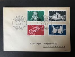 1948, Schönes Couvert mit ganzem Satz - Nr.281-284