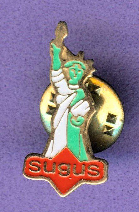Sugus Placchette & Badge: sugus   Freiheitsstatue  – Usato da Winterthur venduto da Sammleroase