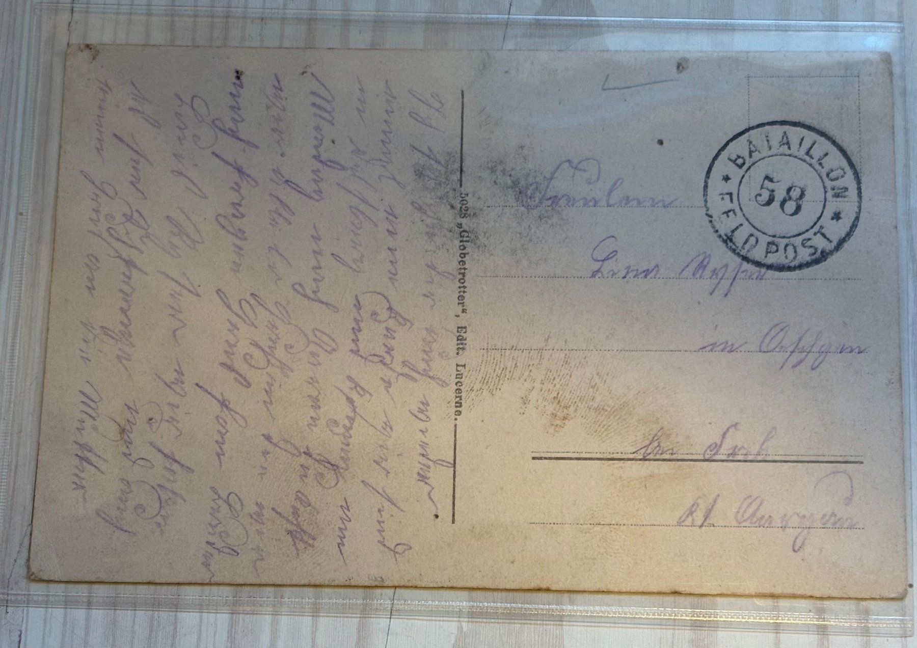 Ansichtskarten: ANSICHTSKARTE SCHWEIZER ARMEE INFANTRIE BATAILLON 58 – Gebraucht aus Ostermundigen von Wyatt-Earp 1