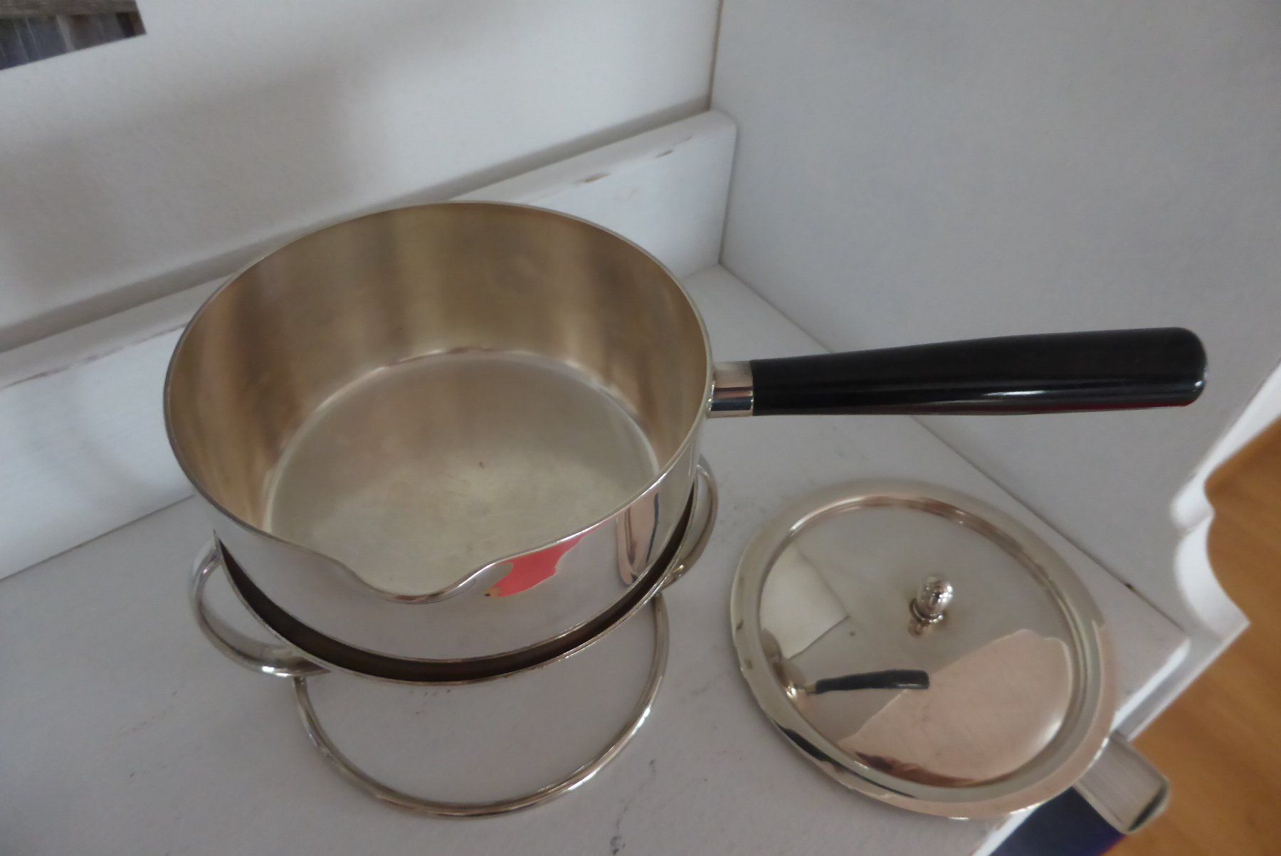Padelle: Spring Eschlikon -Antikes Saucenpfännli mit Deckel+Rechaud – Usato da Brunnadern venduto da vapiano 3