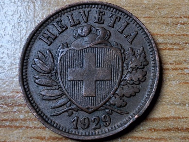 Tutti le monete: 2 Rappen 1929 - Selten! – Usato da Münchenstein venduto da purbach1 6