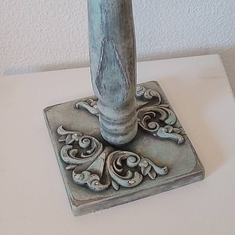 Portacandele: Kerzenständer aus Stuhlbein mit Glas – Usato da Biberist venduto da FarbAder 2