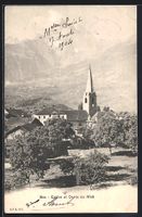 AK Bex, Eglise et Dents du Midi, 1904