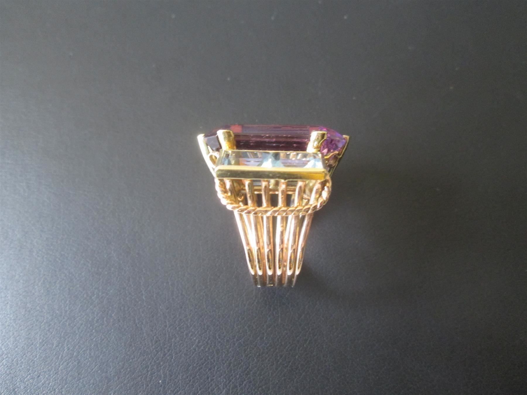 Anelli: Ring / 750 Gold / Amethyst + Aquamarin – Usato da Rapperswil SG venduto da designandmore 2