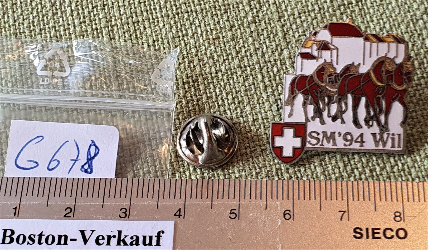 Placchette & Badge: G678 - Pin Pferde SM'94 Wil – Usato da Reinach BL venduto da Boston-Verkauf 1