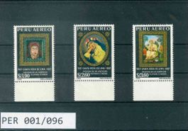PERU 3 BRIEFMARKEN SANTA ROSA DE LIMA