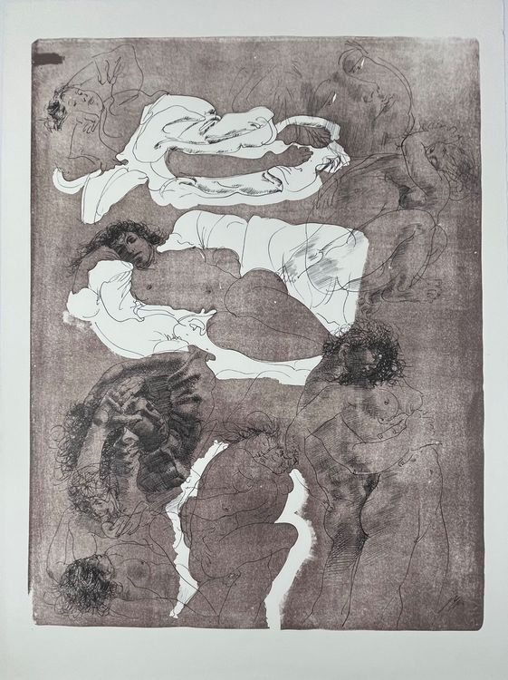 Hans Erni  grosse Lithographie im Druck signiert  Gr.76x56cm 1