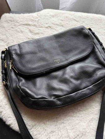 Fossil Umhängetasche Damen Leder Schwarz wie neu