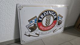 Ancienne plaque en métal publicitaire bière Erdinger