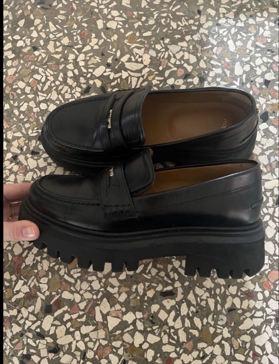 Maje Scarpe da uomo: Maje Leather Platform Loafers – Grösse 38 – Usato da Bern venduto da oaicu