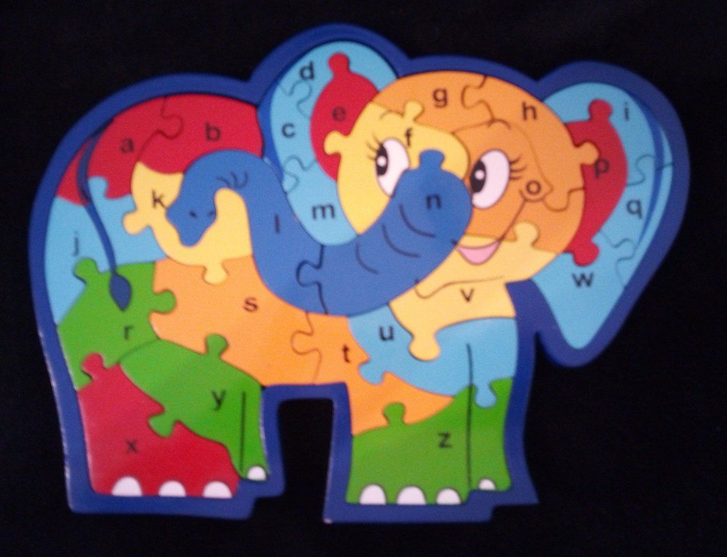 Puzzle: 2 Holzpuzzle Elefant mit ABC & Hund – Usato da Werdenberg venduto da EXA-Secondhand 2