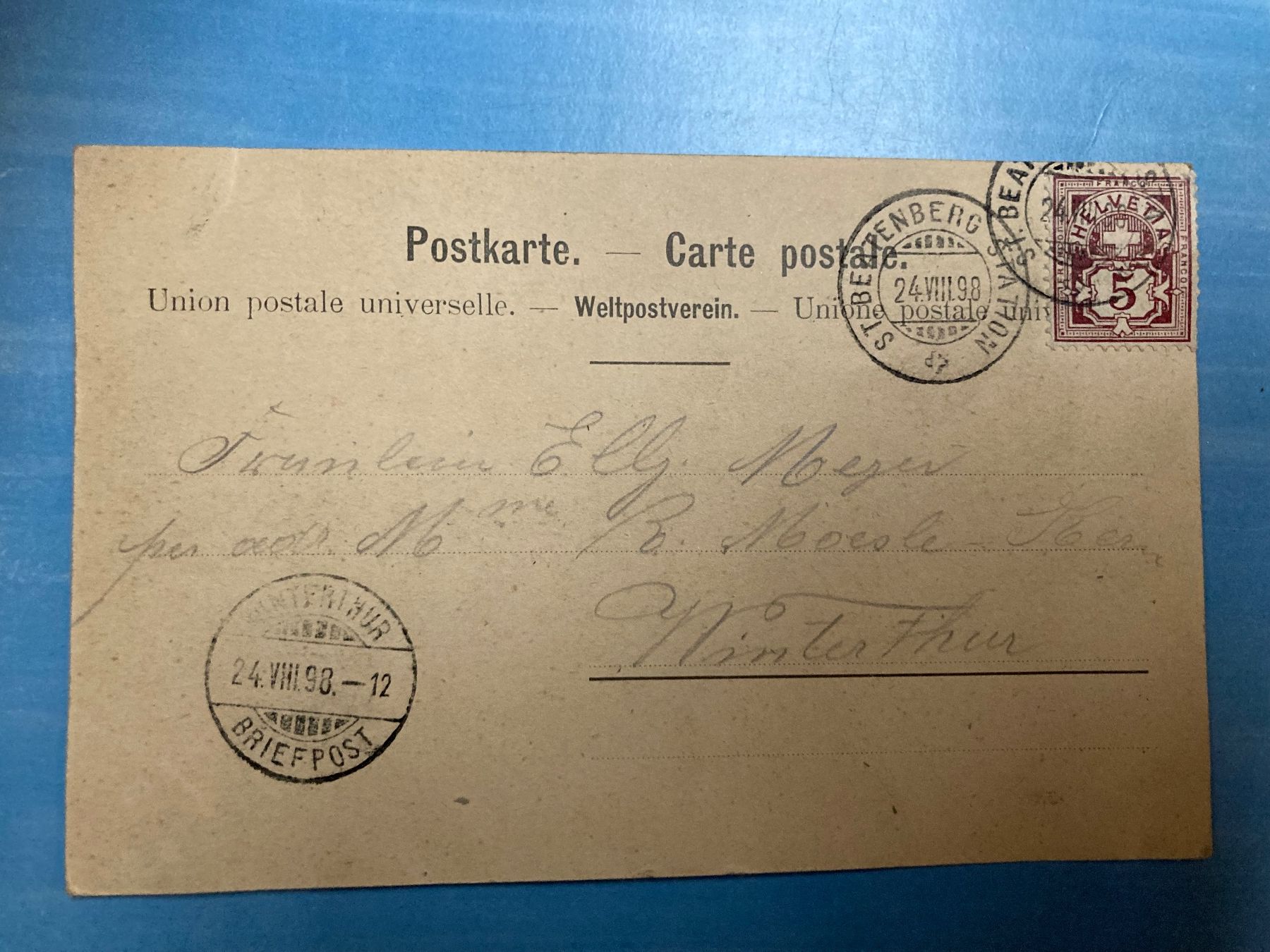 Cartoline postali: Brienz 1898 - antike Postkarte – Usato da zürich venduto da papalapa 1