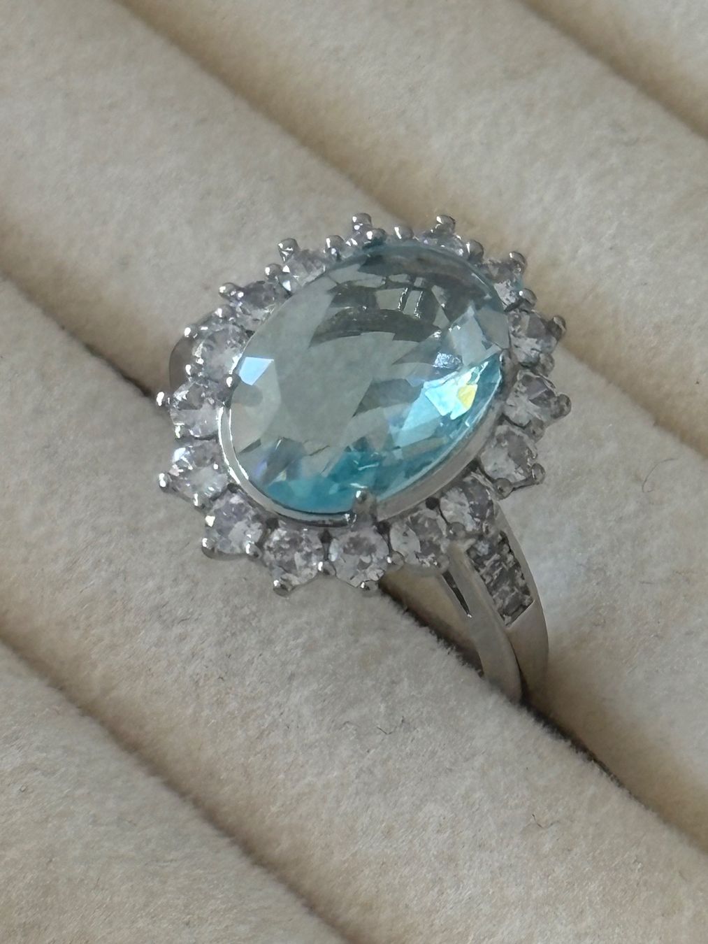 Bagues: Luxus Elegante Gr.18/8 Ring Farbe: Silber /Blau – Neuf (Voir description) à Biel-Bienne par Roserosse13