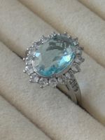 Luxus Elegante Gr.18/8 Ring Farbe: Silber /Blau Zirkonia