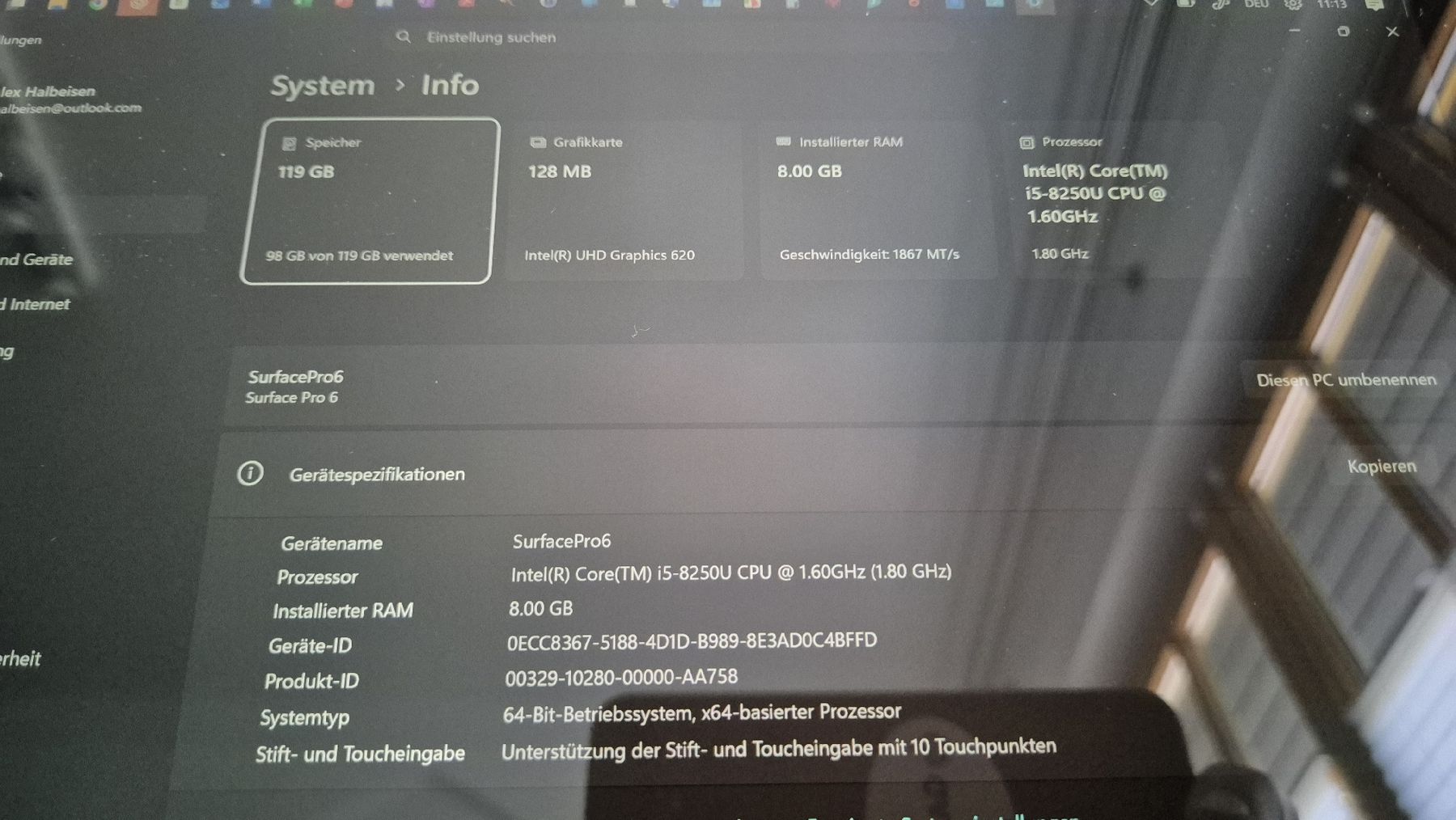 Microsoft Tablet PC: Surface Pro 6 inkl Tastatur, Stift und Dock!!! – Usato da Zürich venduto da Lx 3