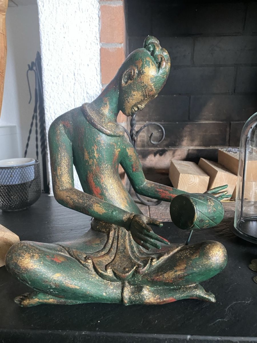 Statuette: Antike Holzfigur, grüne Patina – Usato da Niederglatt ZH venduto da neunzehn82 7