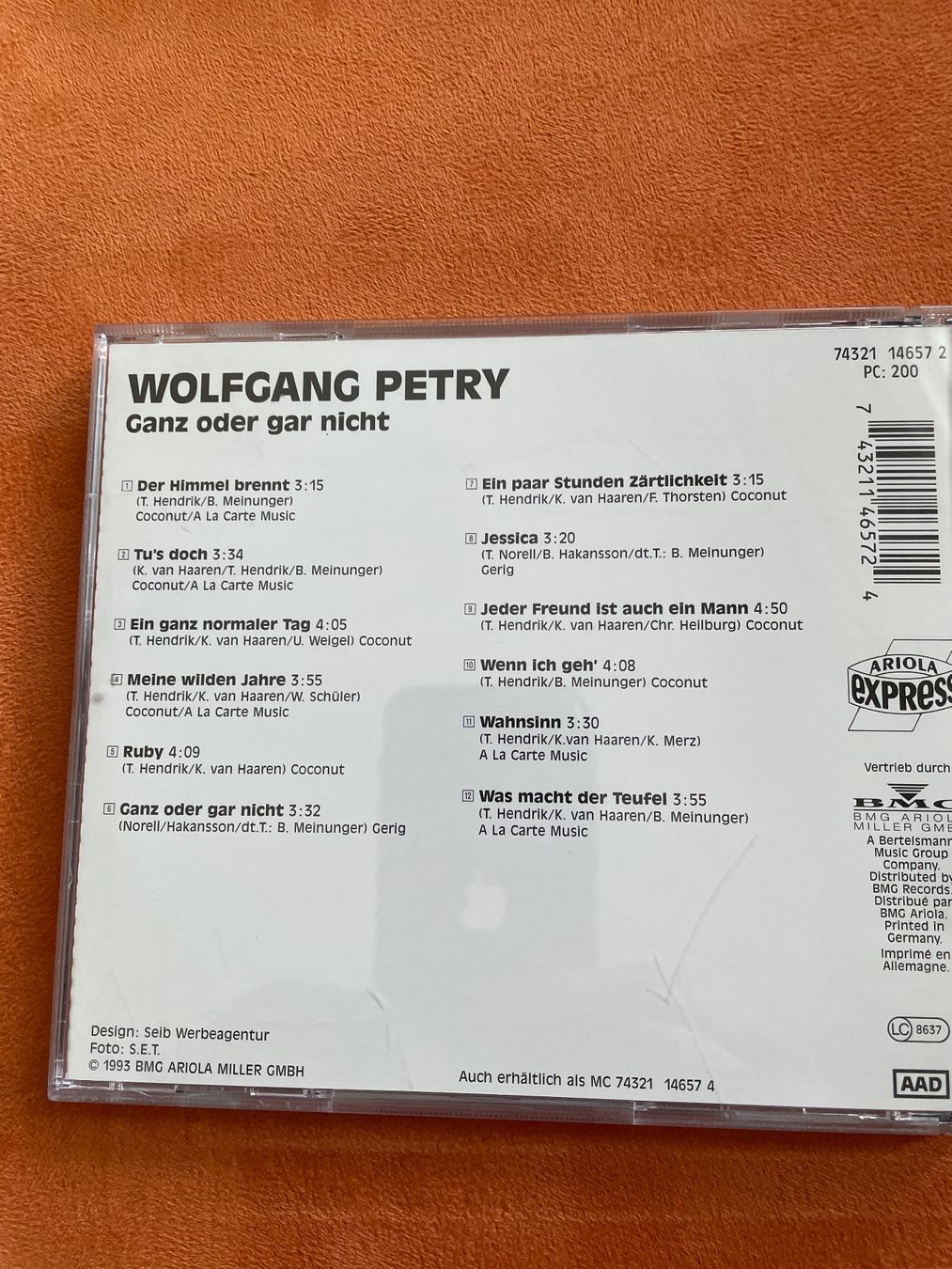 CD: Wolfgang Petry - Ganz oder gar nicht – Usato da St.Gallen venduto da Korb0 1