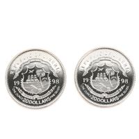 20 Dollars Liberia Silbermünzen 2xUnze
