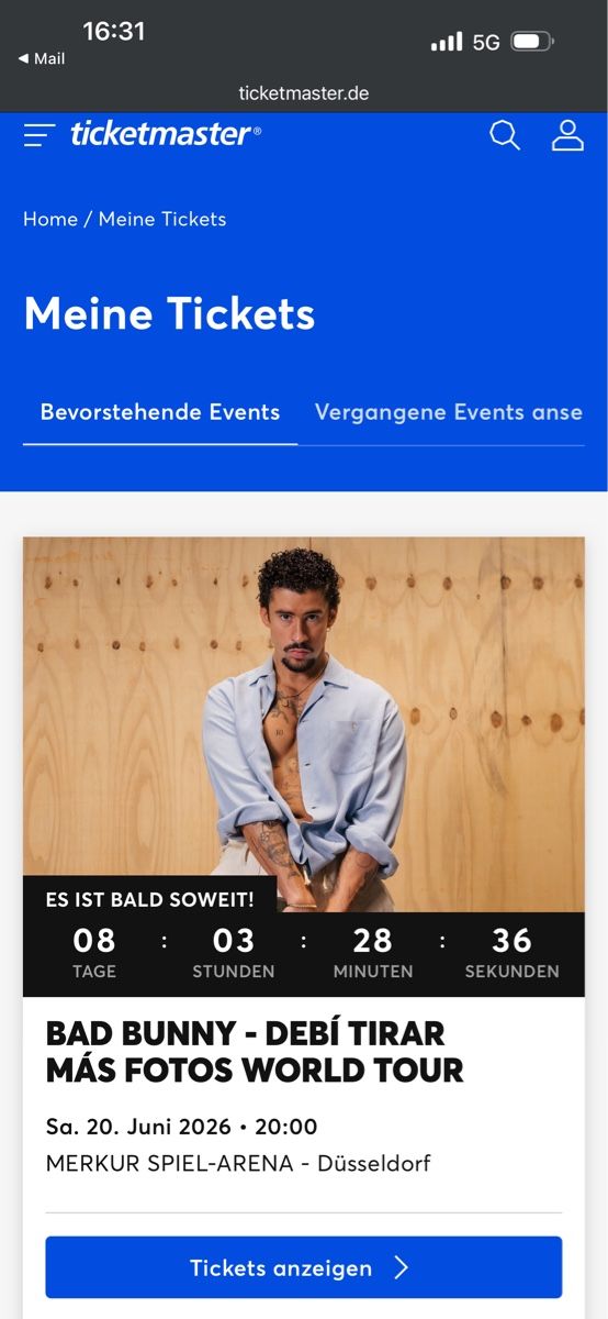 Biglietti: BadBunny Düsseldorf 2x Sitzplätze TOP SICHT – Nuovo (secondo la descrizione) da Kleindöttingen venduto da ojpeeed21
