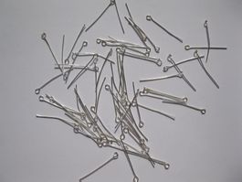 100 Kettelstifte versilbert, 32x0,7mm