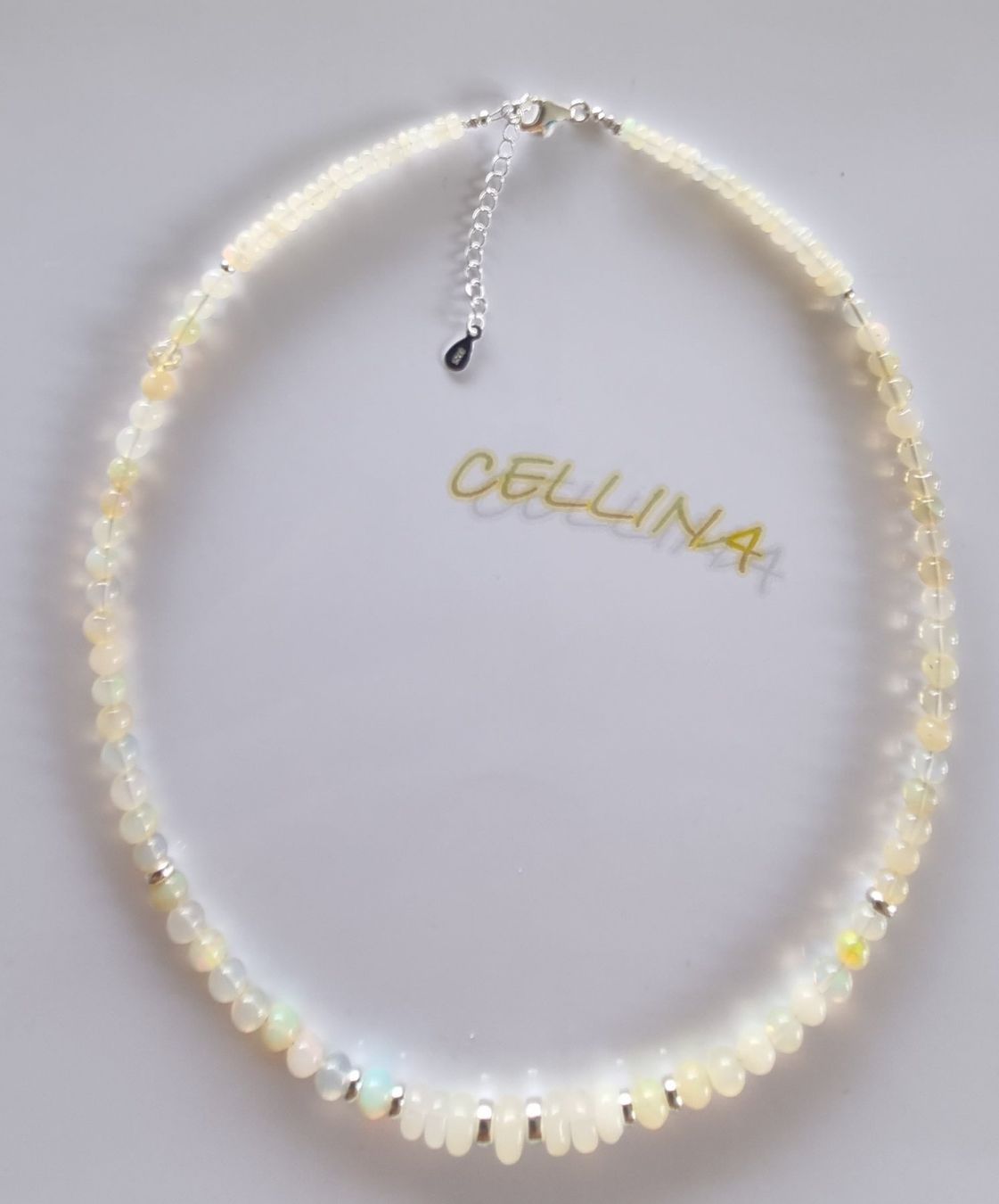 Catenine: White Fire Opal Halskette OP-12 – Nuovo e nell'imballaggio originale da Luzern venduto da Cellina1 1
