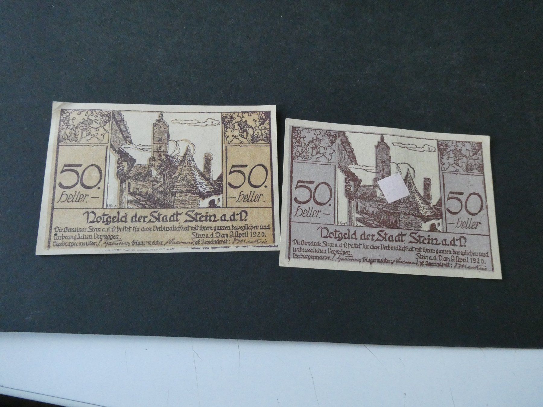 Banknoten: Oesterreich, Stein    - Notgeldscheine – Gebraucht aus Hinterforst von Rohusri