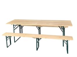 Festbank Garnitur klappbar Holz 1 Tisch: 220x70cm