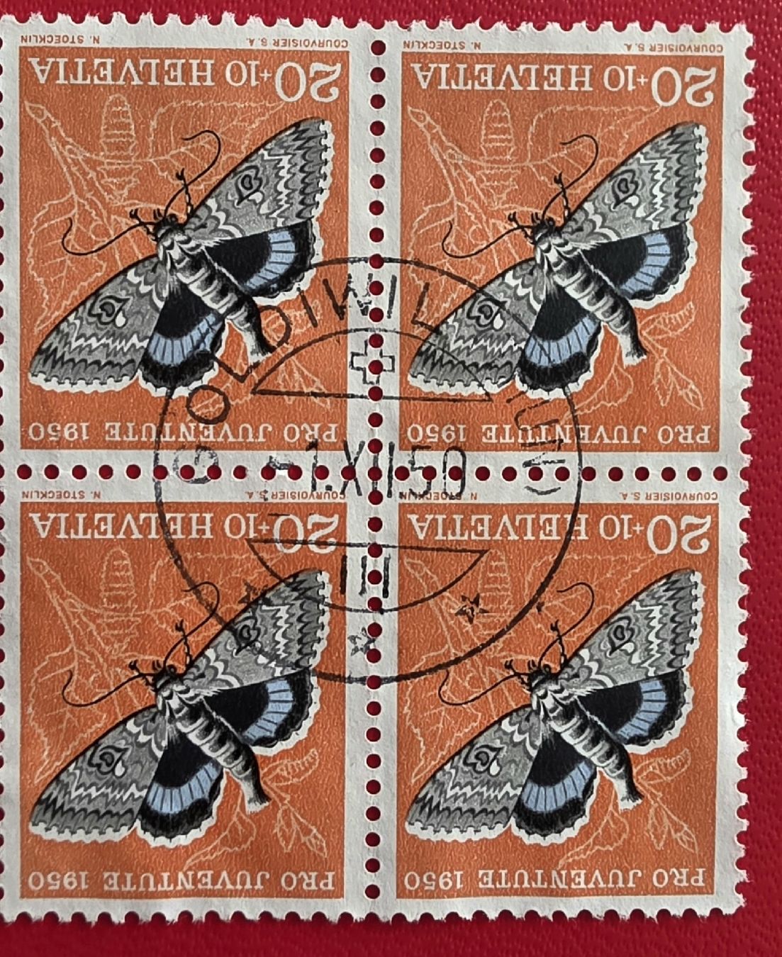 Alle Briefmarken: Pro juventute 1950  – Gebraucht aus Bern von Kocholo 4