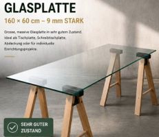 Glasplatte 160 × 60 cm 9 mm stark Tischplatte Glas INTERIO