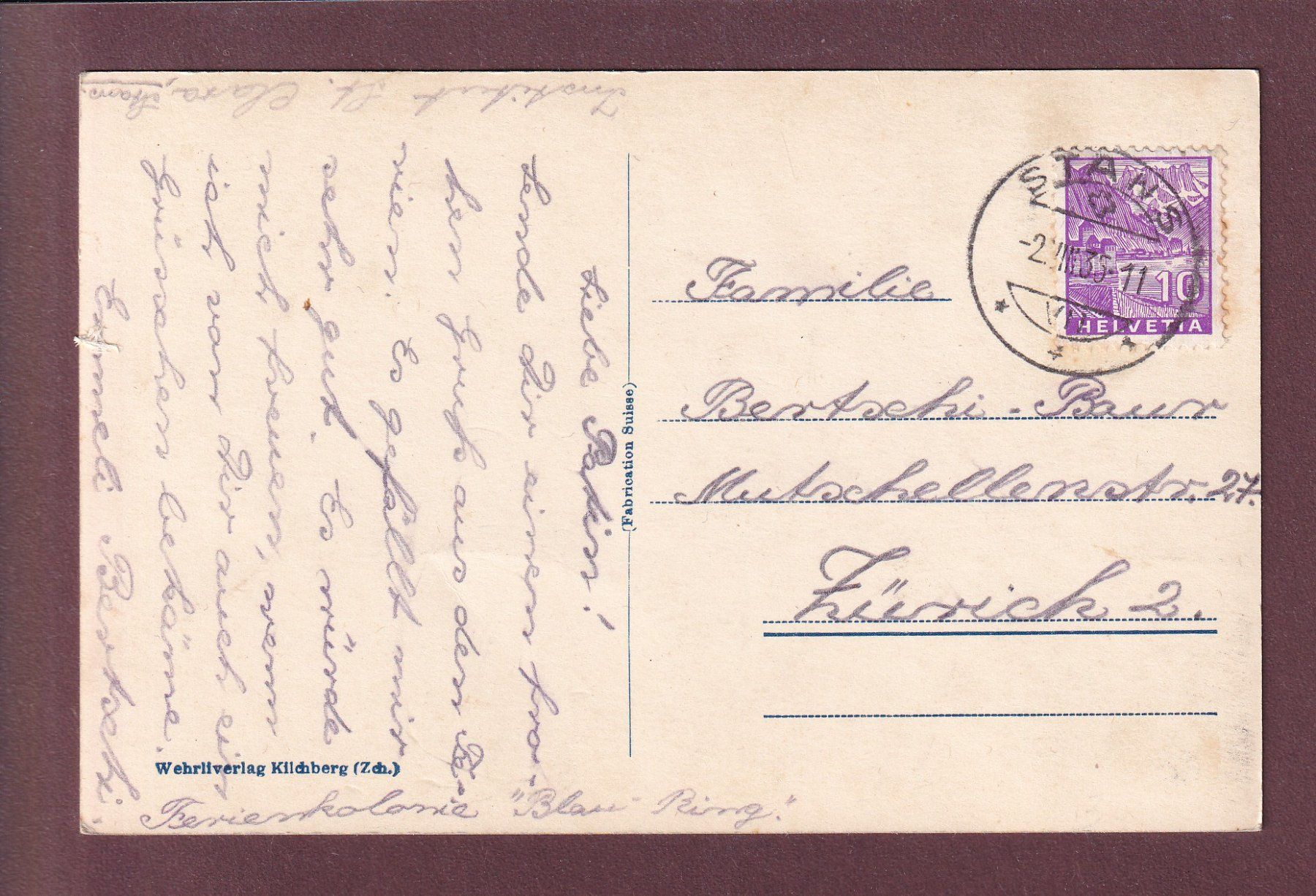 Cartoline postali: HOSPENTAL - 1935 – Usato da Pully venduto da nicecards 1