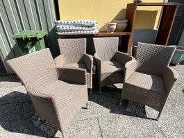 4 Gartenstühle Rattanstil wetterfest