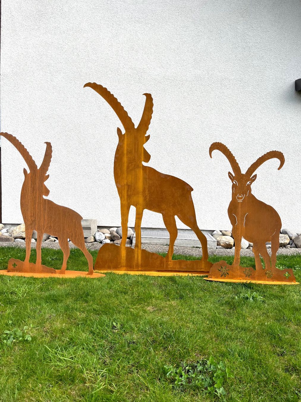 Alle Dekorationen: Edelrost Steinbock mit Gesicht, Rostdeko,Gartendeko,Rosttier – Neu (gemäss Beschreibung) aus Honau von Freude1234 7
