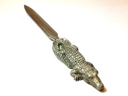 Brieföffner, Krokodil, Roberto Cavagnini, Edelstahl. u. Zinn