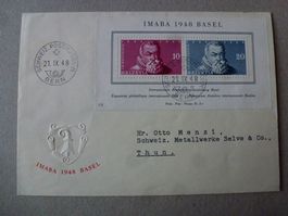 Block ++ IMABA 1948 Basel auf Brief