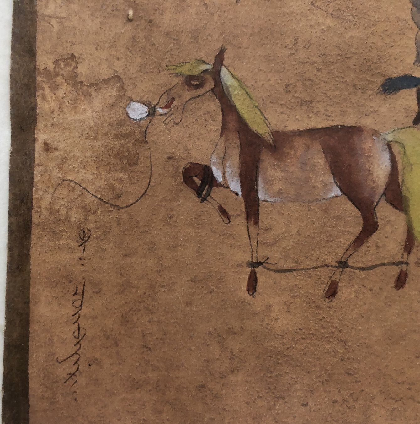 Gemälde: Mongolisches Gemälde Mongol Zurag - Steppenleben Pferde – Gebraucht aus Schaffhausen von durruti 6