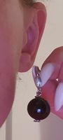 Ohrringe kugel, black ball ear hanger, kugelschmuck, ladybal
