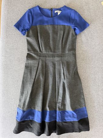 Kleid 34 blau/grau/schwarz