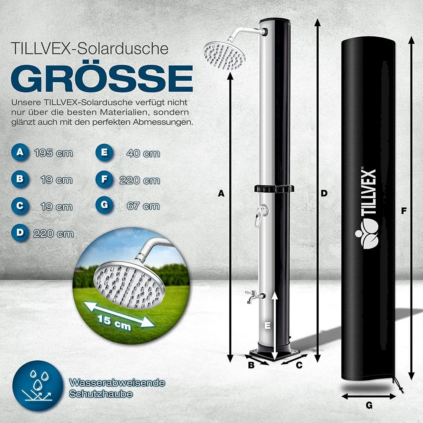 Docce: tillvex Solardusche 35L Schwarz/Silber – Nuovo e nell'imballaggio originale da Bottighofen venduto da zaap 2