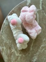 Haarreif & Armbänder Set Flauschig Hase Rosa Weiss Neu! (55)