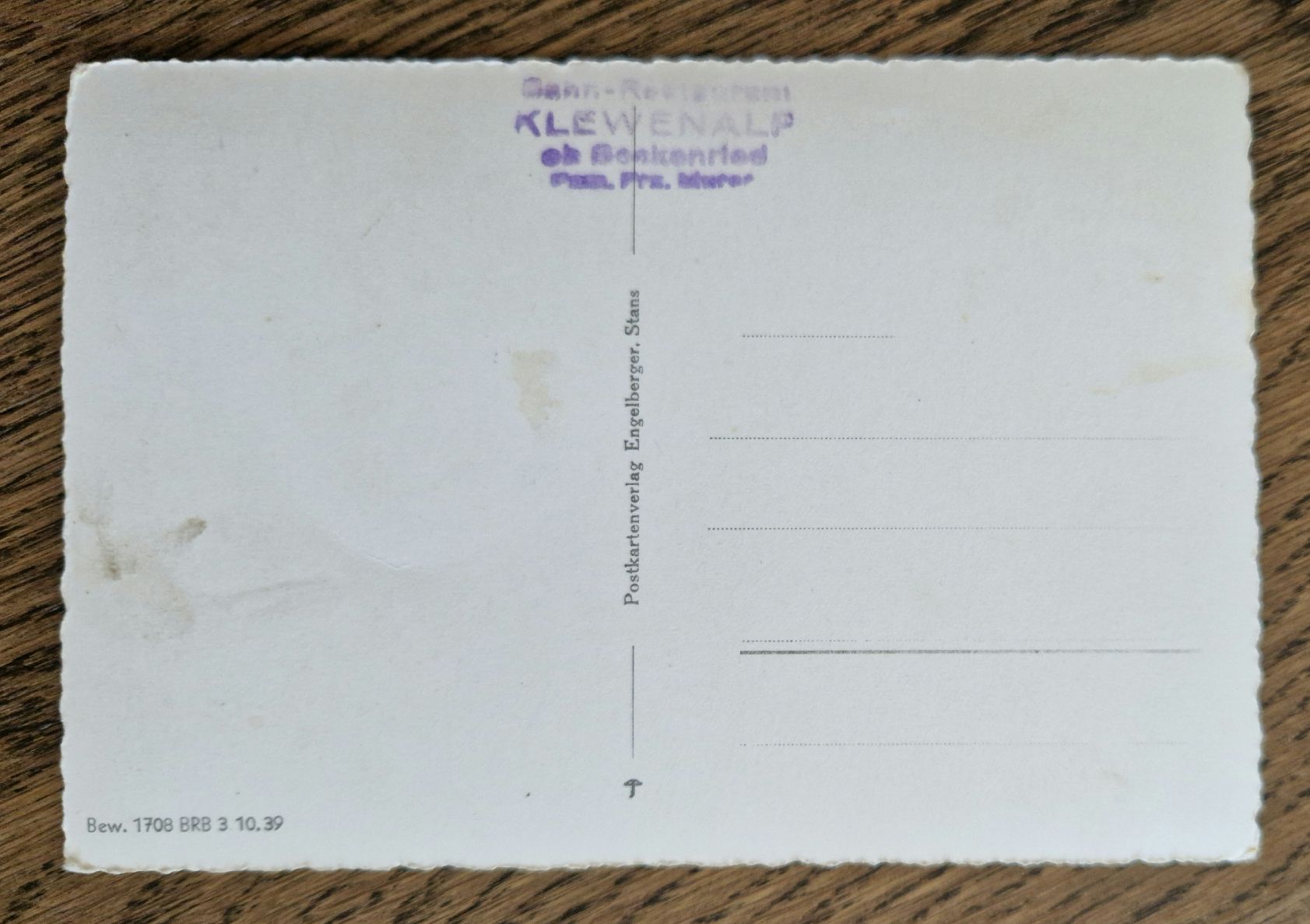 Cartoline postali: Bahnrestaurant Klewenalp mit Stempel 1939 – Usato da Ebikon venduto da Donar50 1