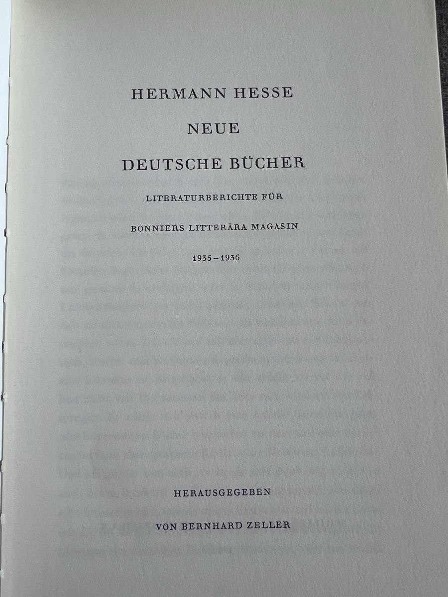 Libri: Hermann Hesse Neue Deutsche Bücher – Usato da Rüschlikon venduto da sweet_76 2