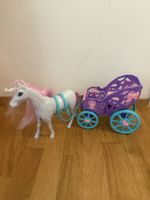 Spielzeug Einhorn mit Kutsche violett hellblau gebraucht