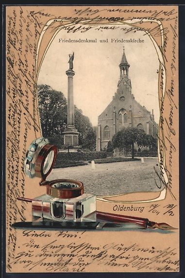 Cartoline postali: Grusskarten-AK Oldenburg / O., Friedensd – Usato da Berlin venduto da bartko-reher