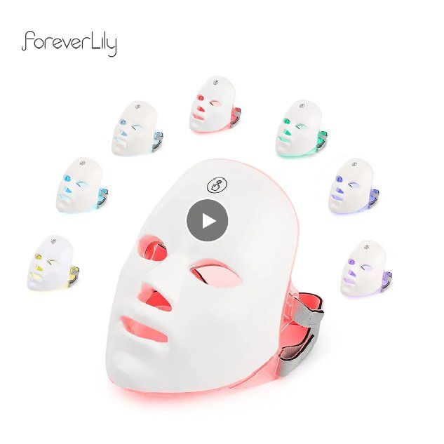 Masque Facial LED avec chargeur USB, 7 couleurs, thérapie