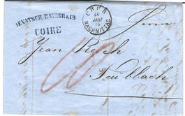 Faltbrief Chur - Trübbach 1859