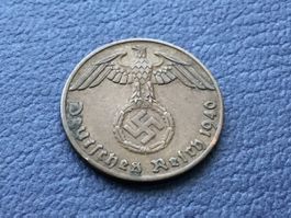 Drittes Reich 1 Reichspfennig  1940 J. Seltener ungereinigt